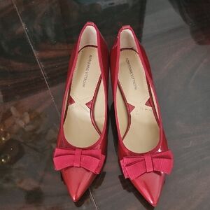Adrienne Vittadini Cherry Red Heels with Bow